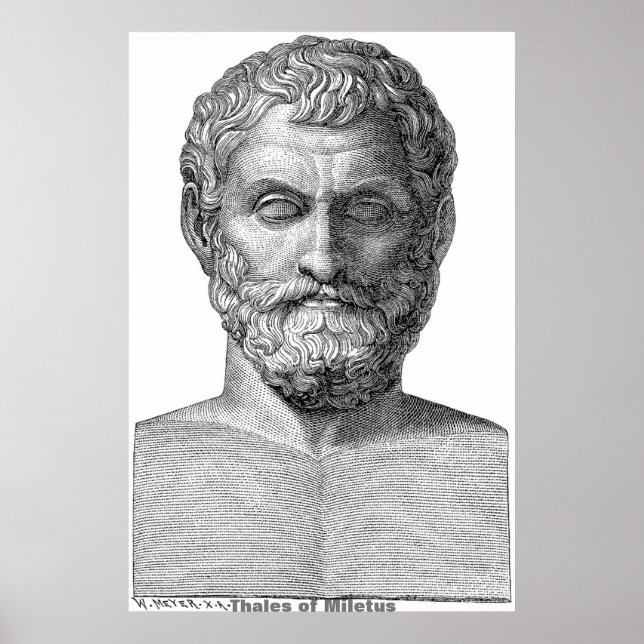 Poster Thales de Miletus / Philosophe grec / (Devant)