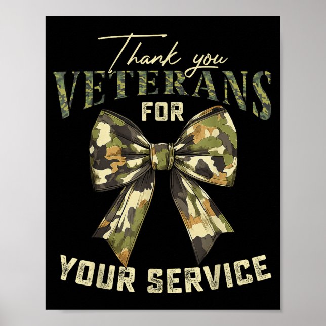 Poster Thank You Veterans For Your Service Veterans Day  (Devant)