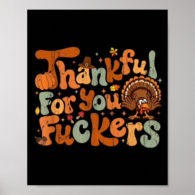 Poster Thankful For You Forers, Funny Thanksgiving  (Devant)