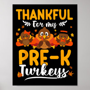 Poster Thanksgiving Automne automne Merci Mes clés Pré-k