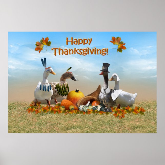 Poster Thanksgiving Ducks (Devant)