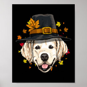 Poster Thanksgiving Golden Retriever Pilgrie Turquie Jour