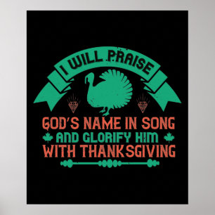Poster Thanksgiving - Je Louerai le nom de Dieu