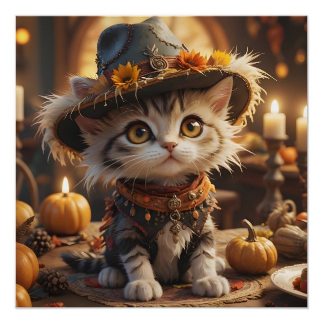 Poster Thanksgiving Kitten 02 (Devant)