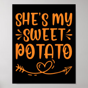 Poster Thanksgiving Matching Couple She's My Sweet Potato