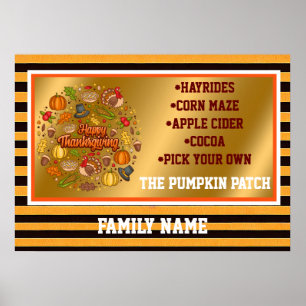 Poster Thanksgiving Moderne Belle Collection Automne