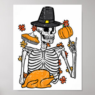 Poster Thanksgiving Rocker Skeleton Rock Huit Hommes Bo