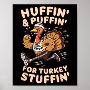 Poster Thanksgiving Running Turkey Trot 2024 drôle