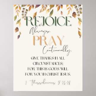 Poster Thanksgiving Scripture Wall Art 1 Thessaloniens 5