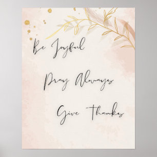 Poster Thanksgiving "Soyez Joyeux, Priez Toujours, Remerc