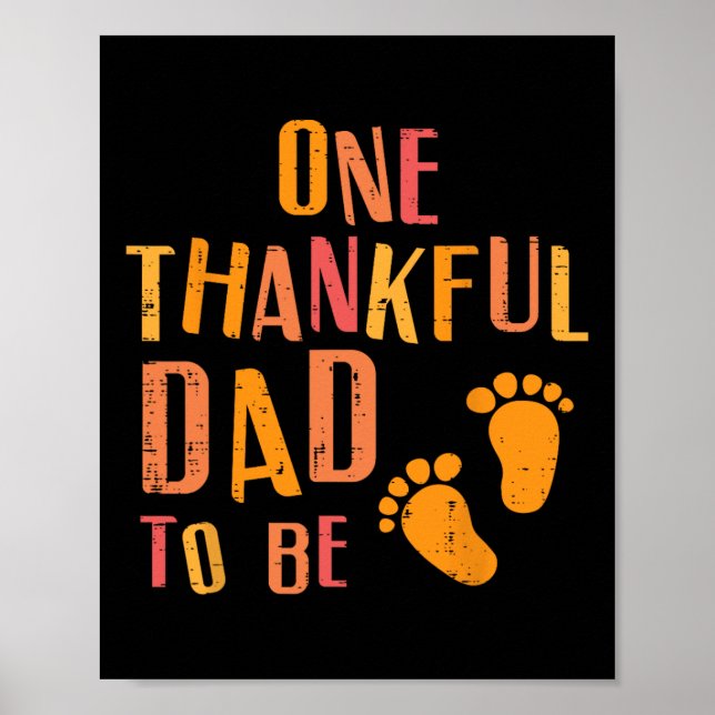 Poster Thanksgiving Thankful Dad To Be Pregnancy Announce (Devant)
