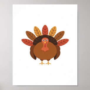 Poster Thanksgiving Turquie - Automne Vacances Classique 