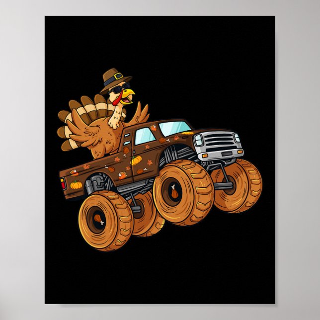 Poster Thanksgiving Turquie équitation Monster Truck Boys (Devant)