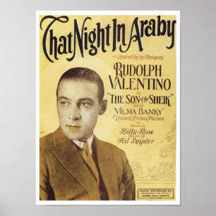 Poster That Night in Araby Vintage Songbook Cover