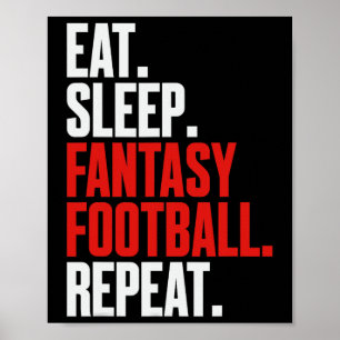 Poster That Says eat Sleep Imaginaire Football Repeat'