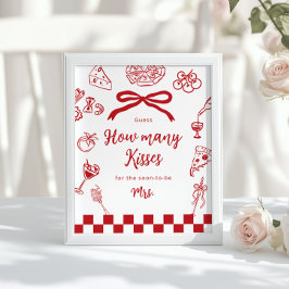 Poster That's Amore How many kisses Italian theme