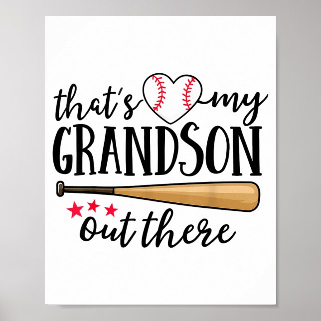 Poster That's My Grandson Out There Baseball Grandma Squa (Devant)