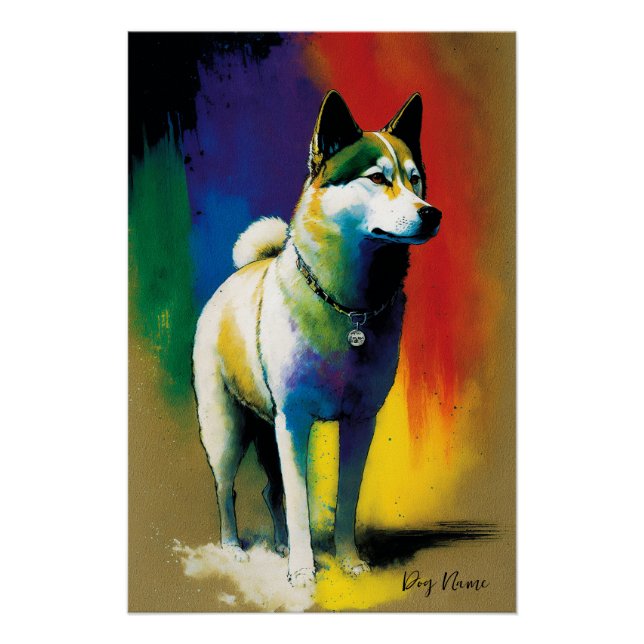 Poster The Akita Dog - Composition 009 (Devant)