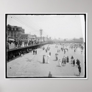 Poster The Beach, Atlantic City, New Jersey, c1905