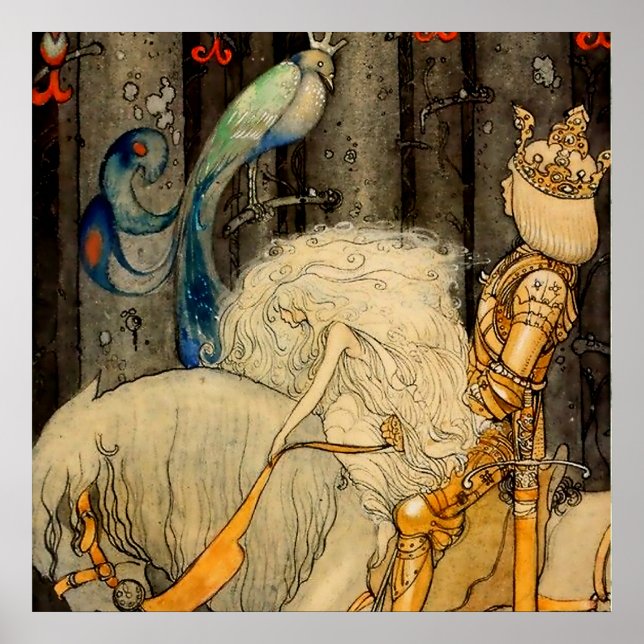 Poster "The Bluebird" de John Bauer (Devant)