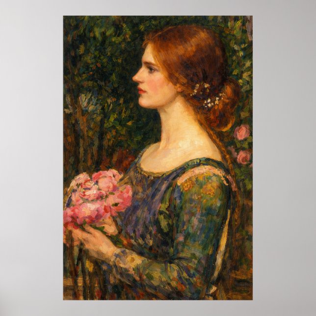 Poster The Bouquet by John William Waterhouse (Devant)