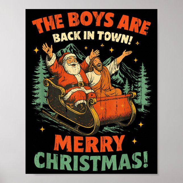 Poster The Boys Are Back In Town Merry Christmas  (Devant)