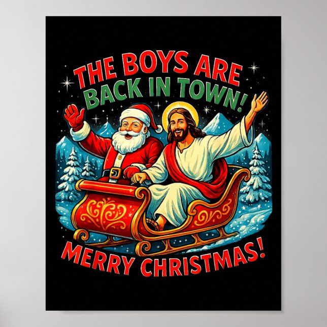 Poster The Boys Are Back In Town Merry Christmas Design  (Devant)