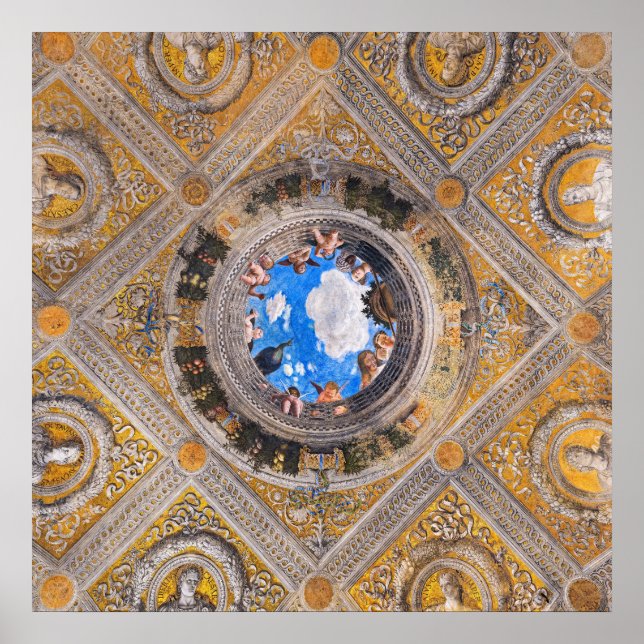 Poster The Bridal Chamber, Ceiling by Andrea Mantegna  (Devant)
