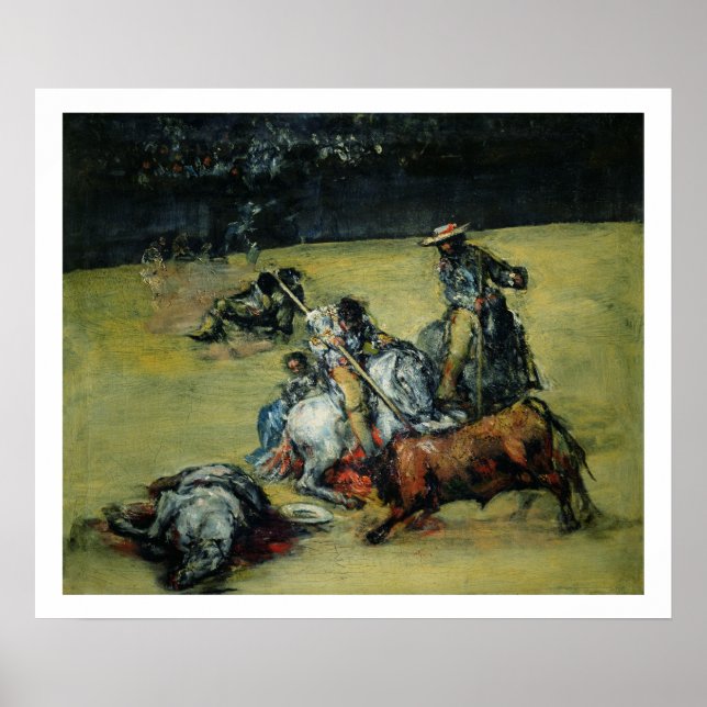 Poster The Bullfight, c.1825 (huile sur toile) (Devant)