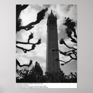 Poster The Campanile, UC Berkeley, 1965