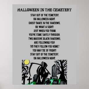 Poster THE CEMETARY ON HALLOWEEN poem