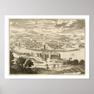 Poster The City of Mexico, 1723 (engraving)