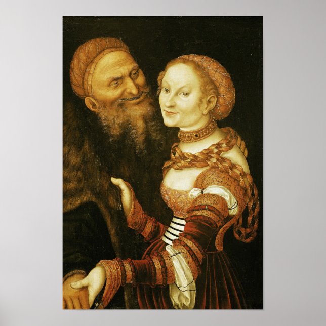 Poster The Courtesan and the Old Man, vers 1530 (Devant)