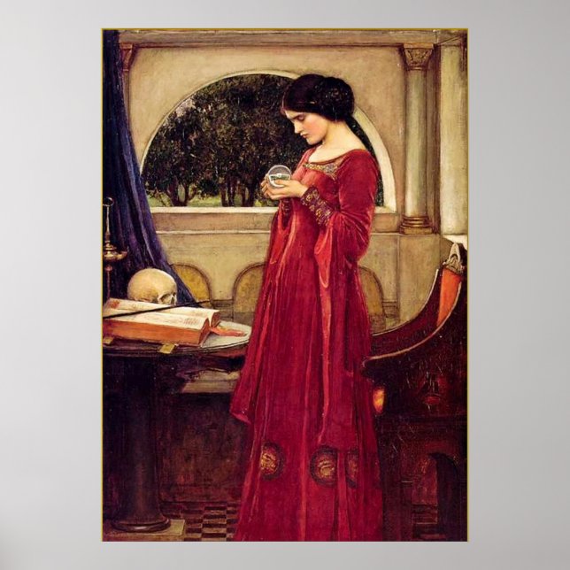 Poster "The Crystal Ball" de John William Waterhouse (Devant)