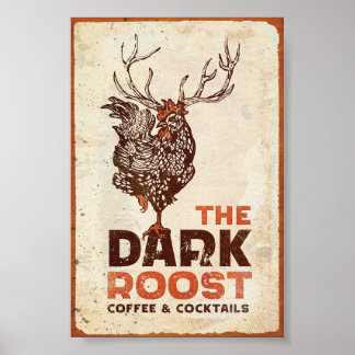 Poster "The Dark Roost Coffee & Cocktails" Art Cool