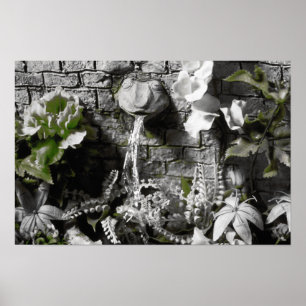 Poster Thé de sang et Fontaine de grenouille à cordes rou