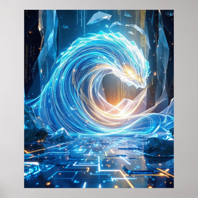 Poster The Digital Maelstrom: Gateway to Cyber Infinity (Devant)