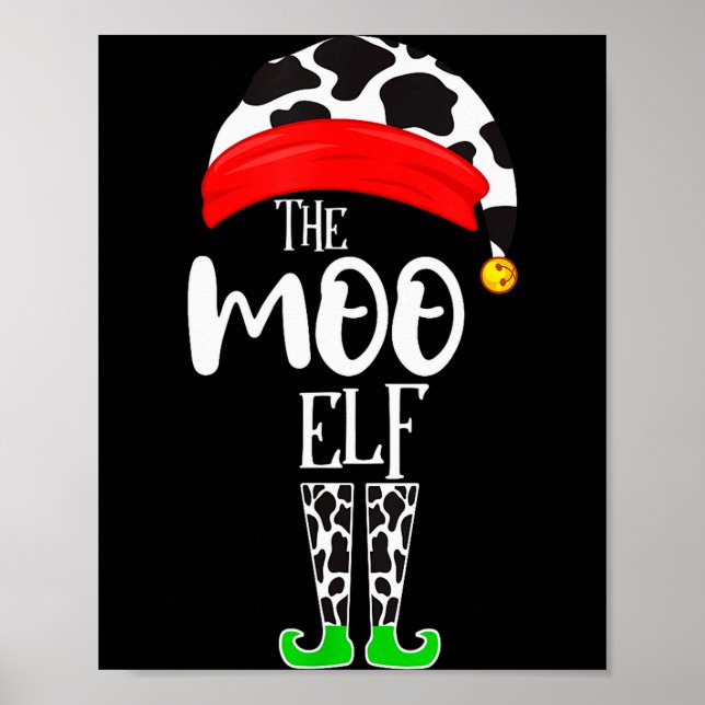 Poster The Elf Moo Cow Funny Christmas Elf Family Matchin (Devant)