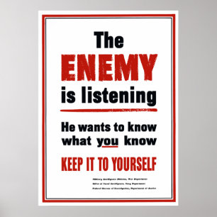 Poster The Enemy Is Listening - Keep It To Yourself