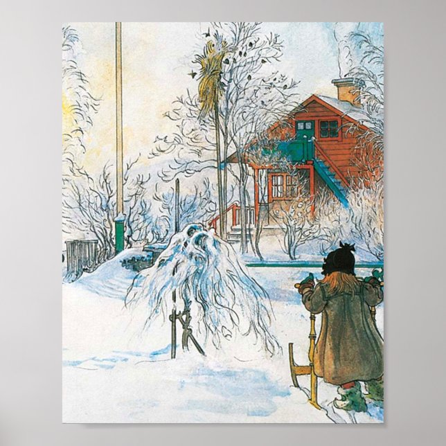 Poster The Farmhouse and Washhouse By Carl Larsson (Devant)