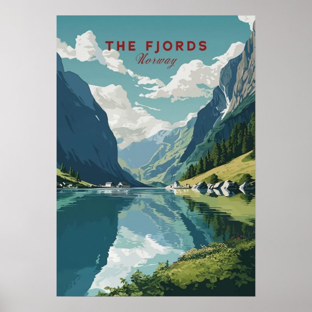 Poster The Fjords, Norway (Devant)