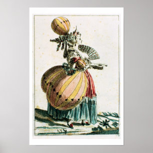 Poster The Flying Coquette, c.1784 (gravure en couleur)