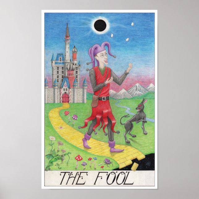 Poster The Fool tarot card (Devant)