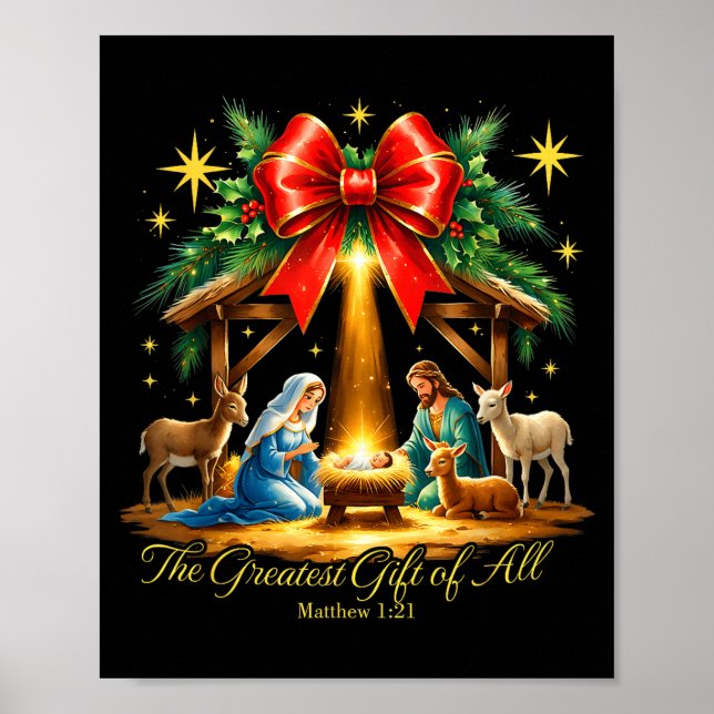 Poster The Greatest Gift Of All Nativity Christian Christ (Devant)