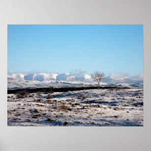 Poster The Howgill Fells winter England Holiday Card