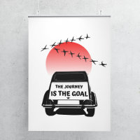 The journey is the goal sunset - oldtimer 2CV