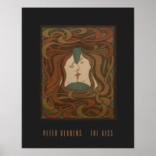 Poster The Kiss 1898, femme - Art Nouveau - Illustration