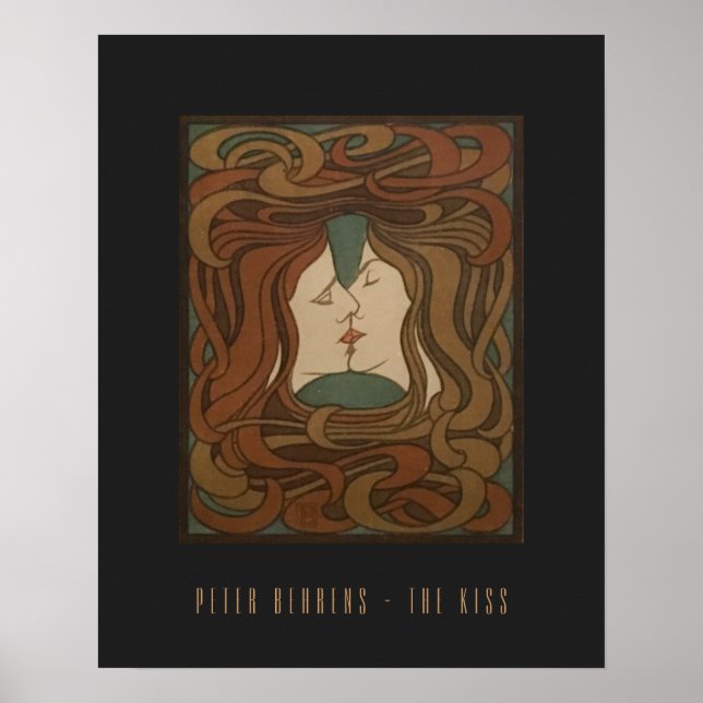 Poster The Kiss 1898, femme - Art Nouveau - Illustration (Devant)