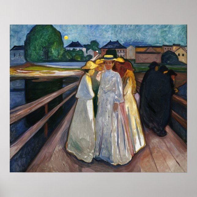 Poster The Ladies On the Bridge (1903) par Edvard Munch (Devant)