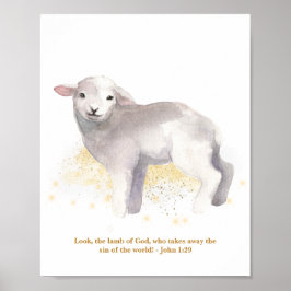Poster The Lamb of God Illustration Baby Kids' Nursery